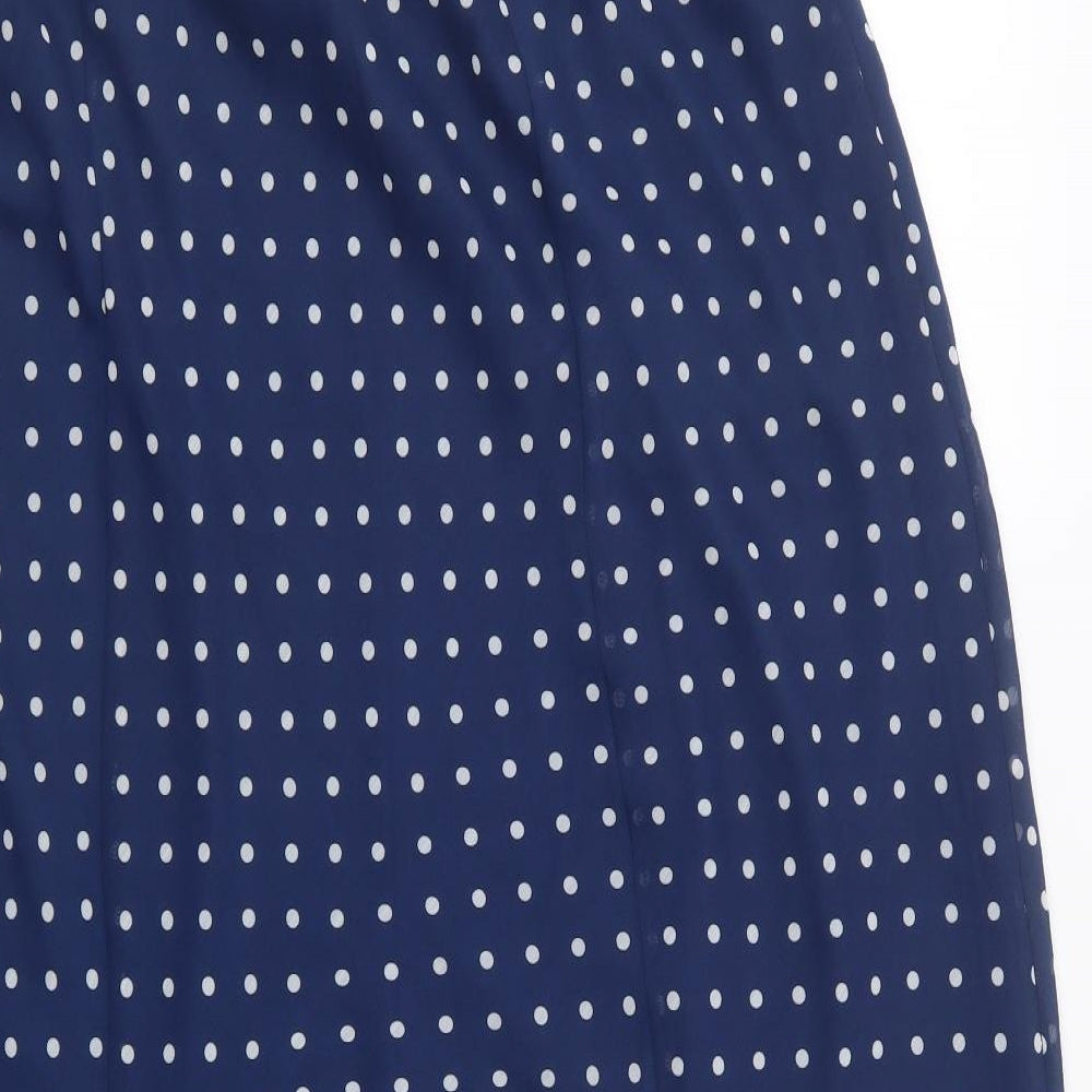Joanna Hope Womens Blue Polka Dot Polyester A-Line Skirt Size 20