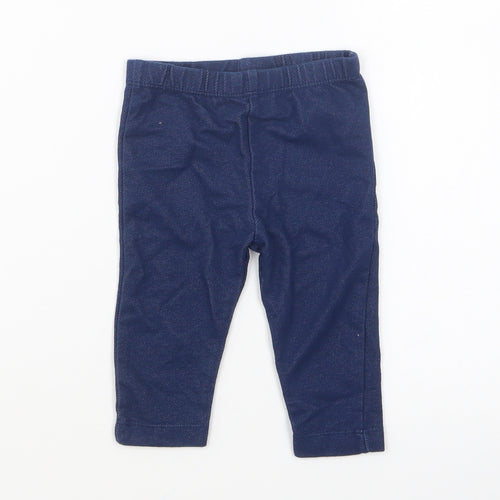 Nutmeg Girls Blue Cotton Jogger Leggings Size 3-6 Months Pullover