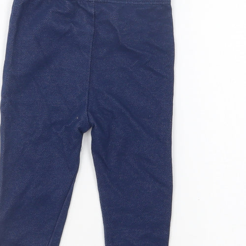 Nutmeg Girls Blue Cotton Jogger Leggings Size 3-6 Months Pullover