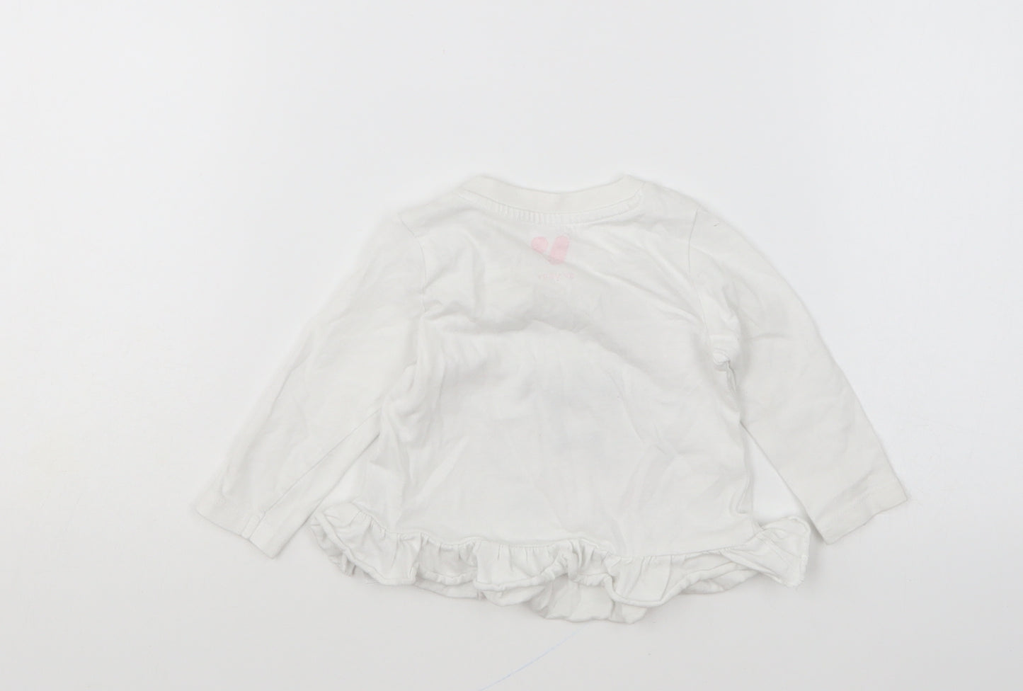 Very Girls White Cotton Basic T-Shirt Size 3-6 Months Round Neck Pullover - Daddy's Girl