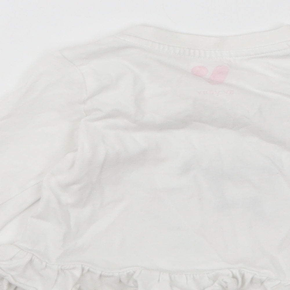Very Girls White Cotton Basic T-Shirt Size 3-6 Months Round Neck Pullover - Daddy's Girl