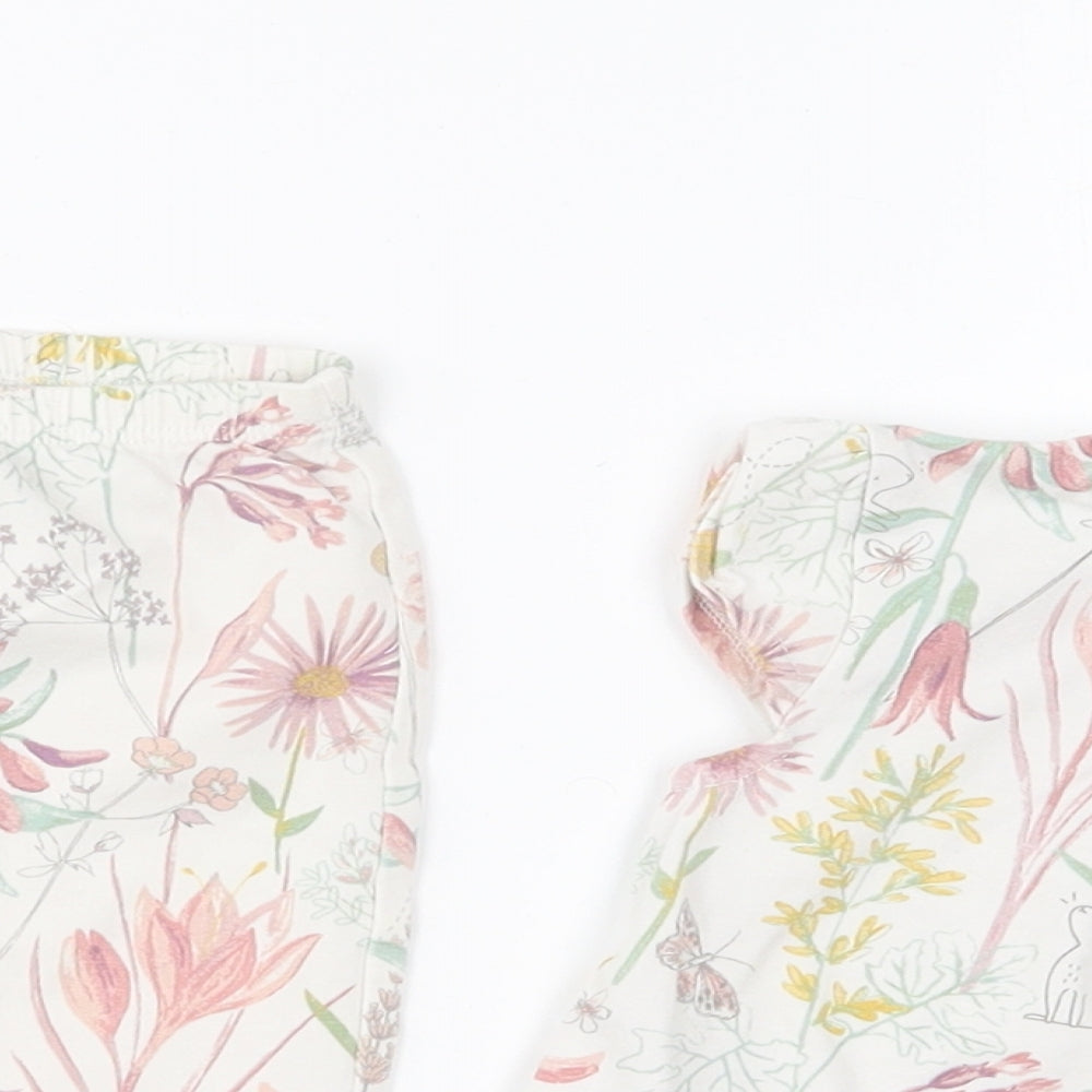 NEXT Girls Multicoloured Floral Cotton Trousers Set Outfit/Set Size 3-6 Months Pullover