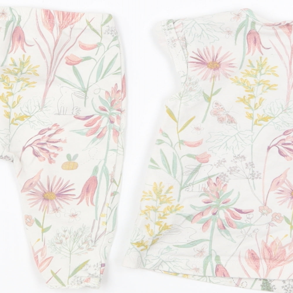 NEXT Girls Multicoloured Floral Cotton Trousers Set Outfit/Set Size 3-6 Months Pullover