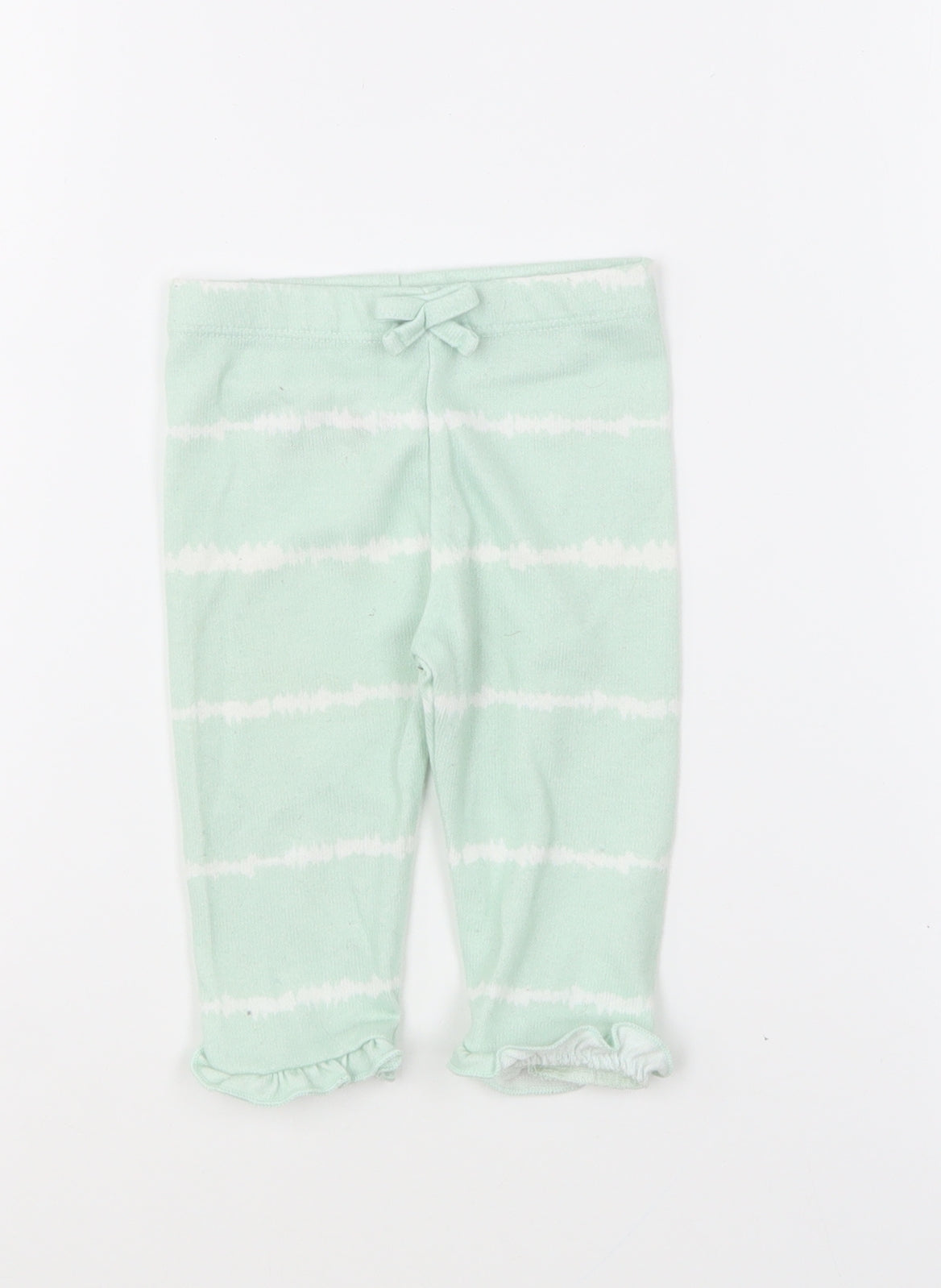 Matalan Girls Green Striped Polyester Jogger Leggings Size 3-6 Months Pullover