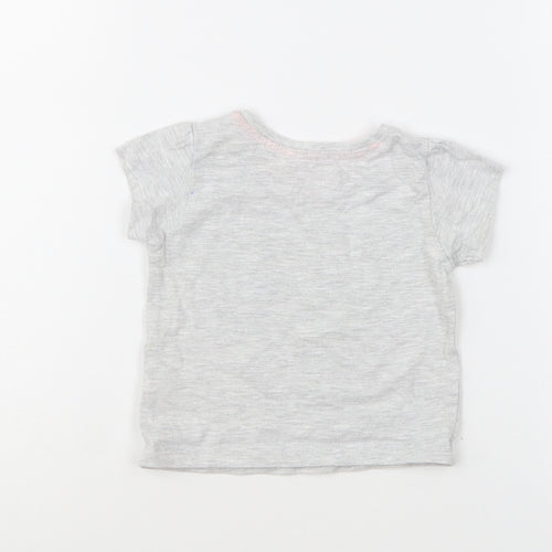 Primark Girls Grey Cotton Basic T-Shirt Size 3-6 Months Round Neck Pullover - I Love My Daddy