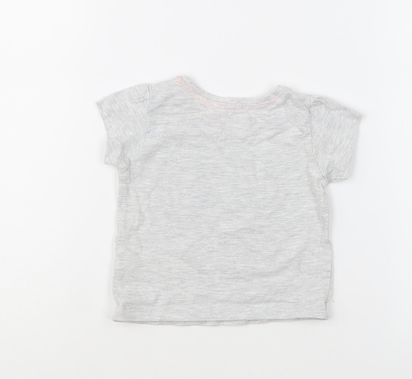 Primark Girls Grey Cotton Basic T-Shirt Size 3-6 Months Round Neck Pullover - I Love My Daddy