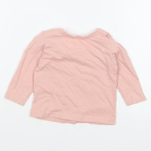 Primark Girls Pink Cotton Basic T-Shirt Size 3-6 Months Round Neck Pullover - I Love You To The Moon And Back