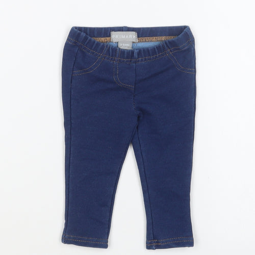 Primark Girls Blue Cotton Jogger Leggings Size 3-6 Months Pullover