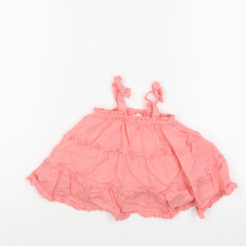 Gap Girls Pink Cotton Shift Size 3-6 Months Square Neck Pullover