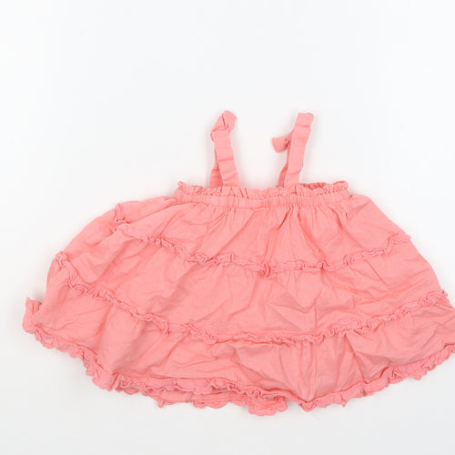 Gap Girls Pink Cotton Shift Size 3-6 Months Square Neck Pullover