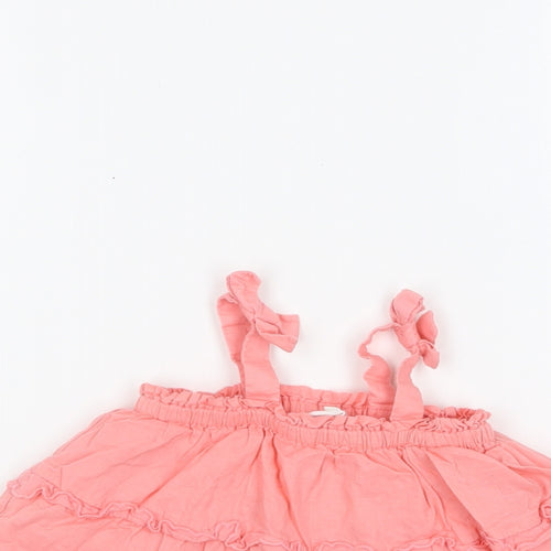 Gap Girls Pink Cotton Shift Size 3-6 Months Square Neck Pullover