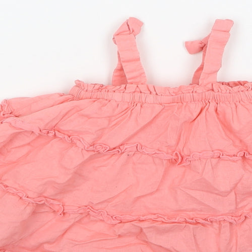 Gap Girls Pink Cotton Shift Size 3-6 Months Square Neck Pullover