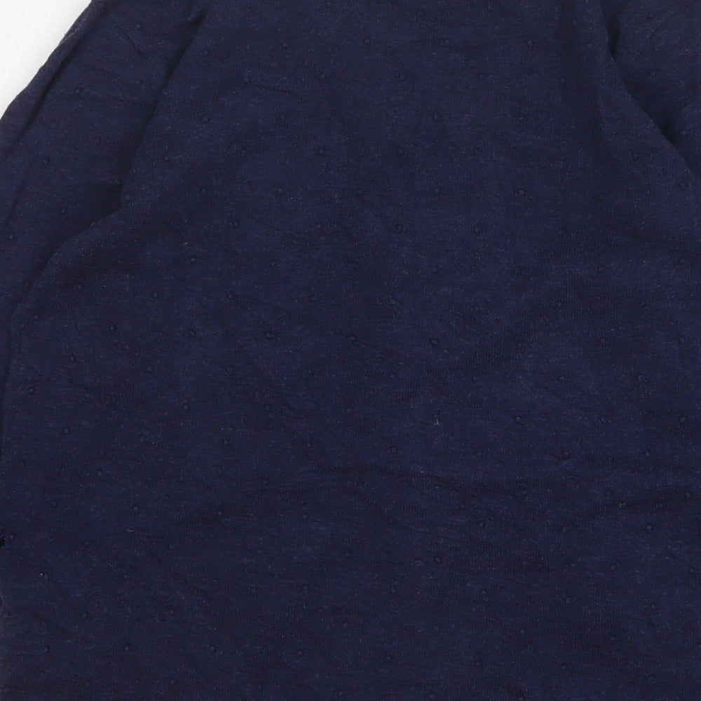 White Stuff Womens Blue Round Neck Cotton Cardigan Jumper Size 8