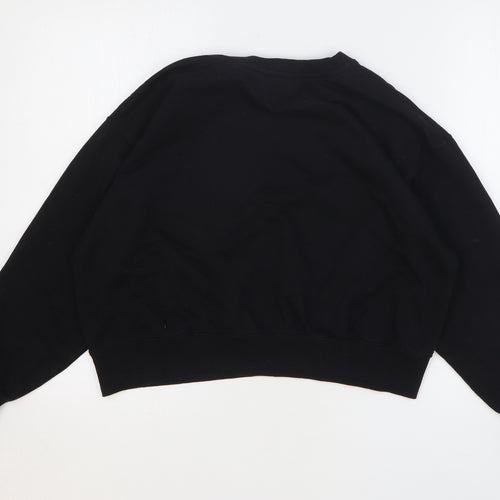 New Look Womens Black Cotton Pullover Sweatshirt Size M Pullover