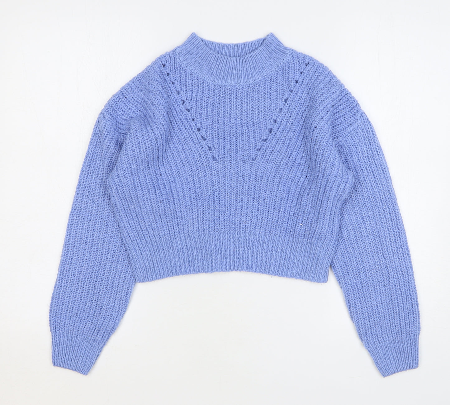 New Look Girls Blue High Neck Acrylic Pullover Jumper Size 10-11 Years Pullover