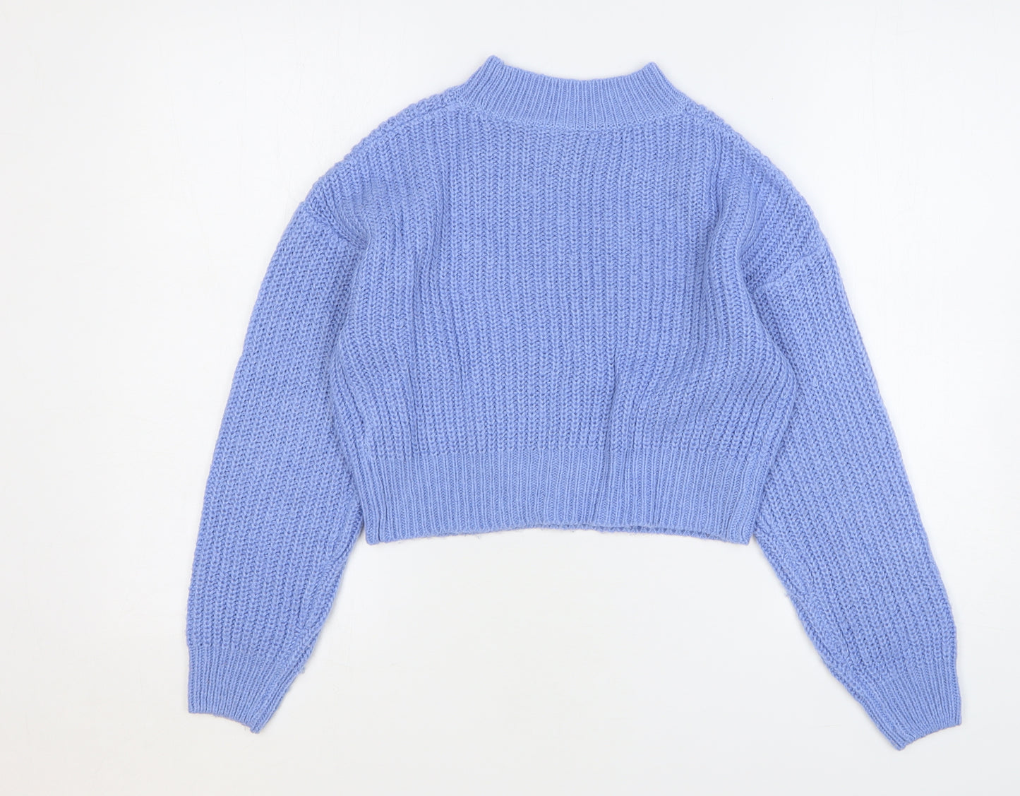 New Look Girls Blue High Neck Acrylic Pullover Jumper Size 10-11 Years Pullover