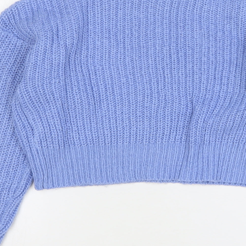 New Look Girls Blue High Neck Acrylic Pullover Jumper Size 10-11 Years Pullover