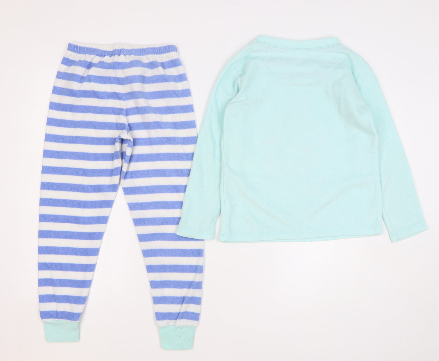 Dunnes Stores Girls Multicoloured Striped Polyester Top Pyjama Set Size 7-8 Years Pullover - Flamingo