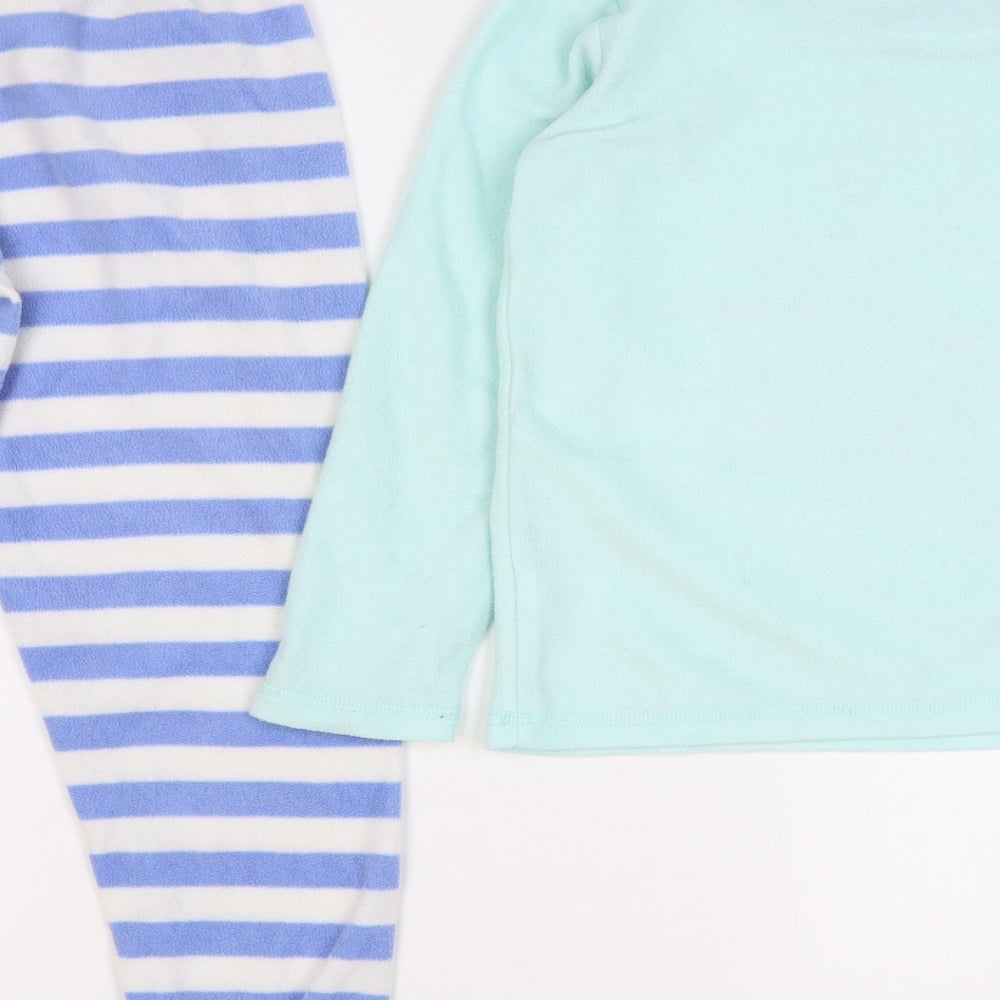 Dunnes Stores Girls Multicoloured Striped Polyester Top Pyjama Set Size 7-8 Years Pullover - Flamingo