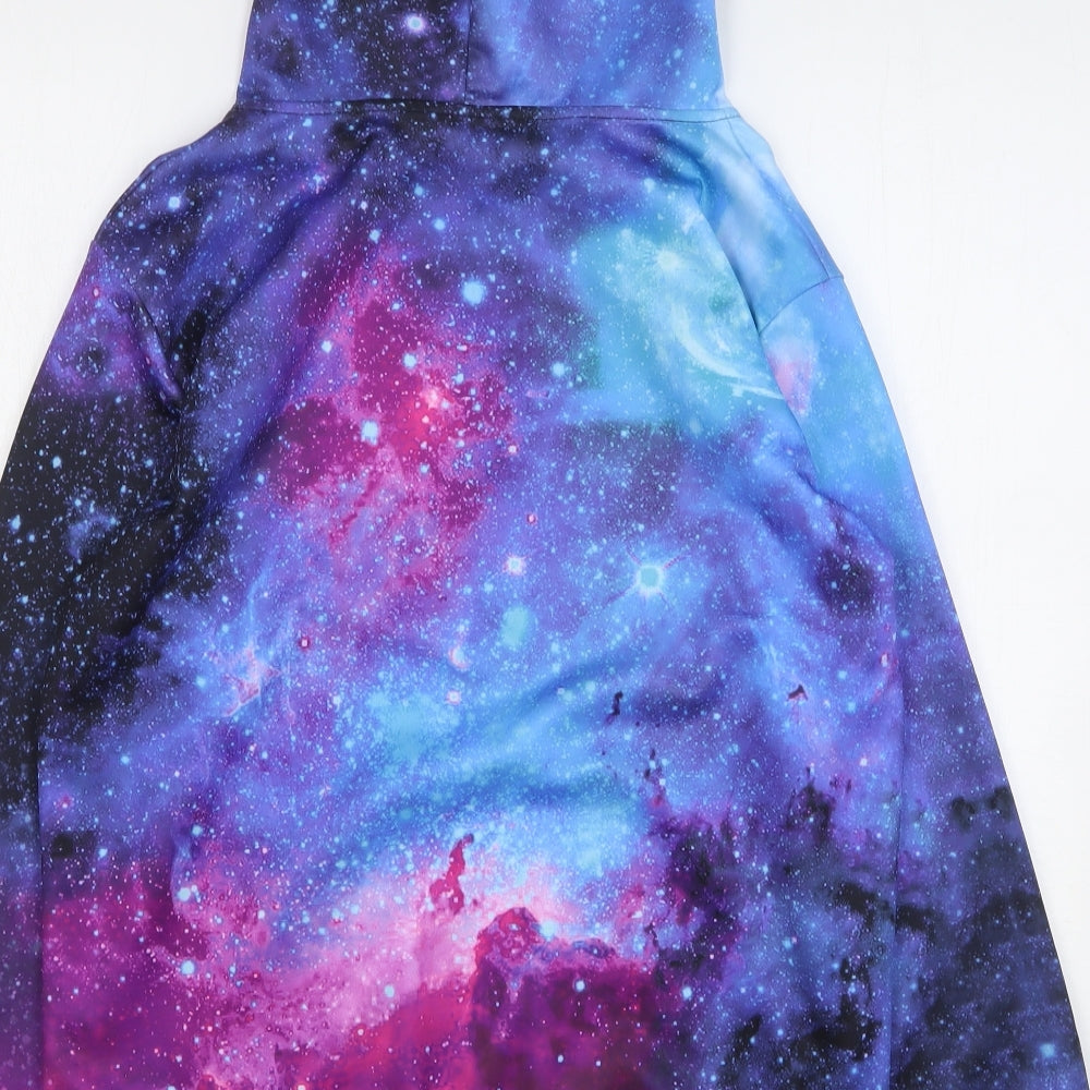 FunnycoKids Boys Multicoloured Geometric Polyester Pullover Hoodie Size XL Pullover - Space