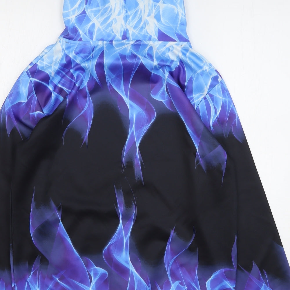 FunnycoKids Boys Blue Geometric Polyester Pullover Hoodie Size XL Pullover - Fire Print