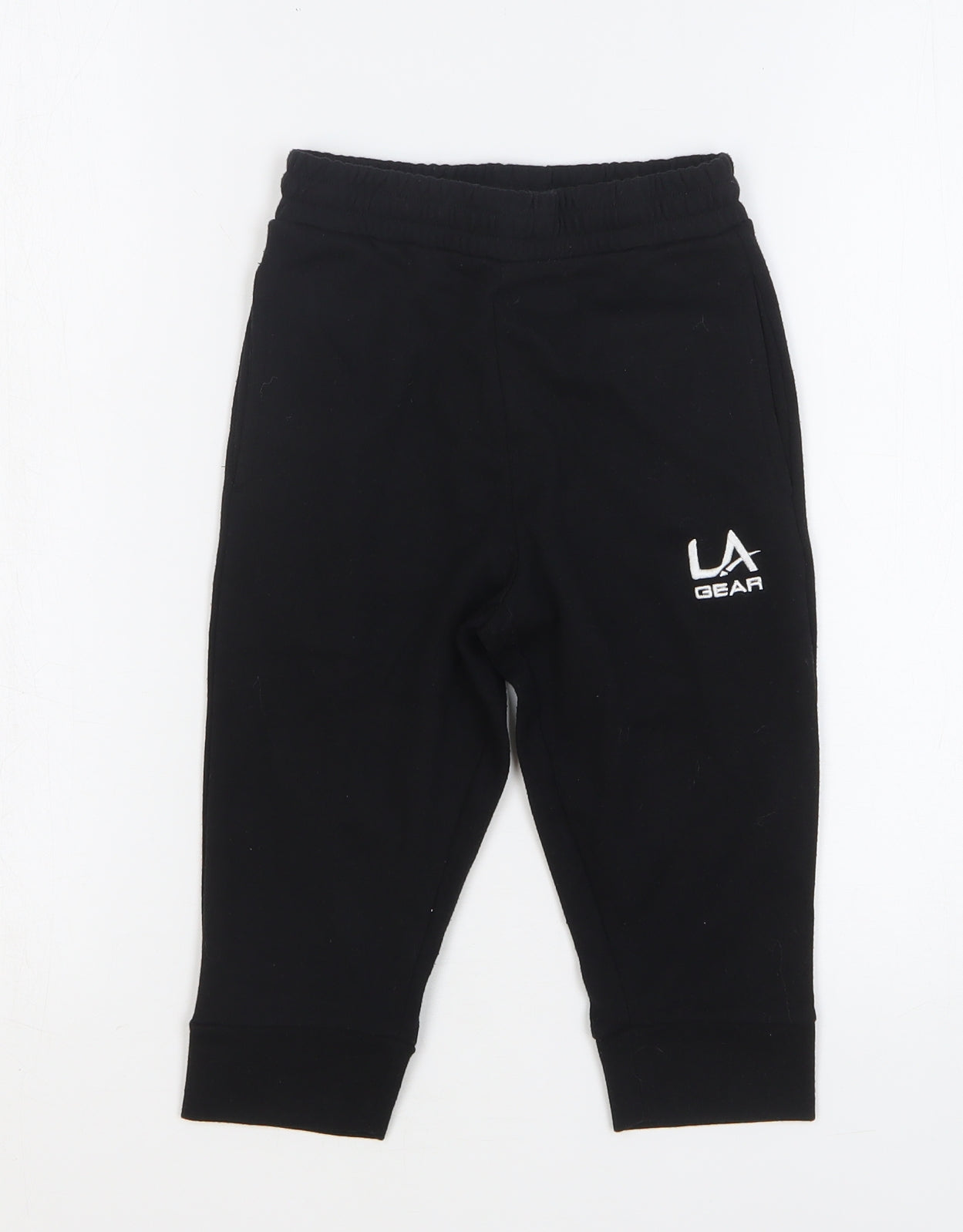 LA Gear Girls Black Polyester Pedal Pusher Trousers Size 7-8 Years Regular Drawstring