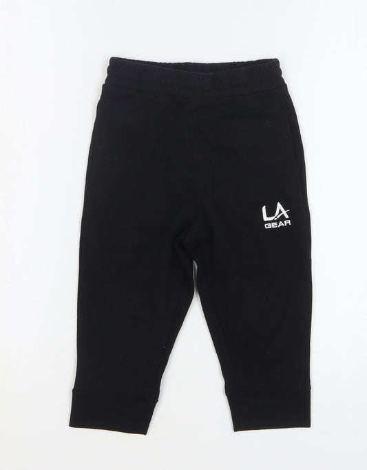 LA Gear Girls Black Polyester Pedal Pusher Trousers Size 7-8 Years Regular Drawstring