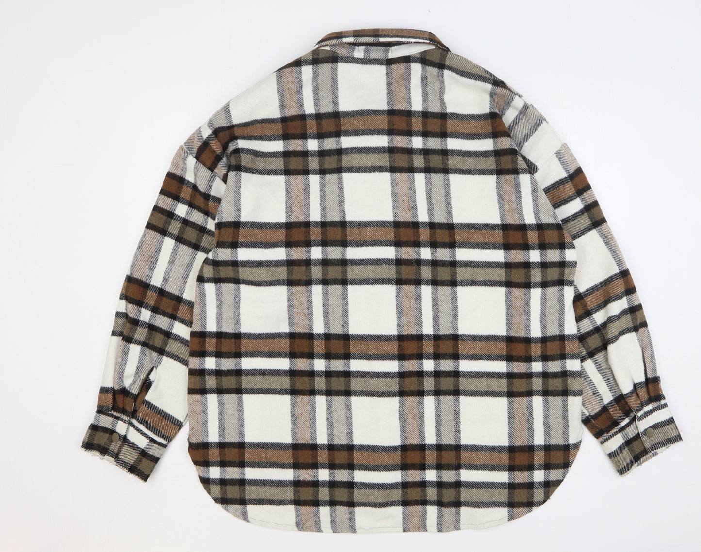 Primark Womens Multicoloured Plaid Polyester Basic Button-Up Size 18 Collared