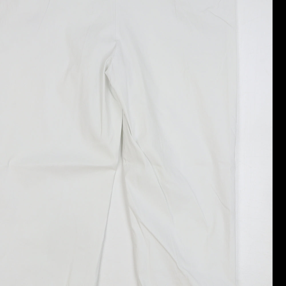 Box2 Womens White Viscose Cropped Trousers Size 24 L25 in Regular