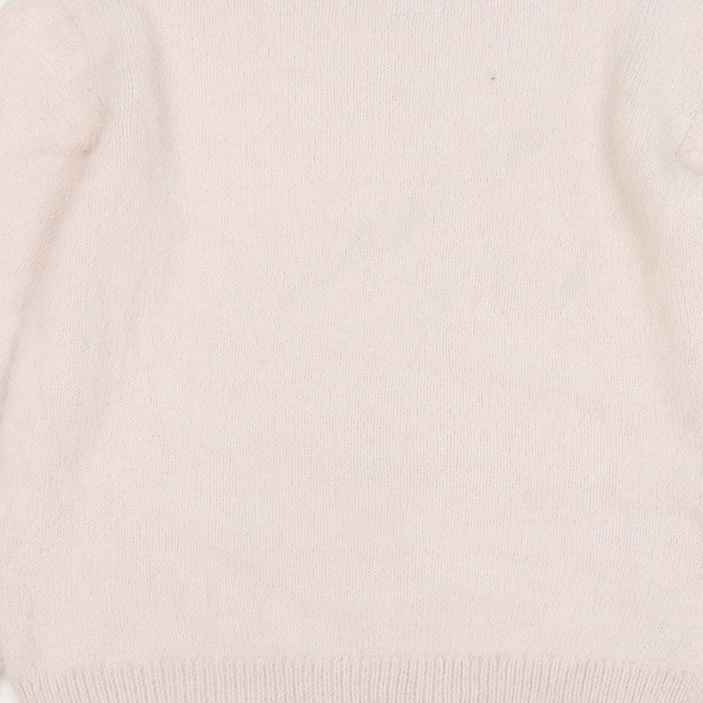 George Womens Pink Round Neck Polyamide Pullover Jumper Size L - Christmas Tree