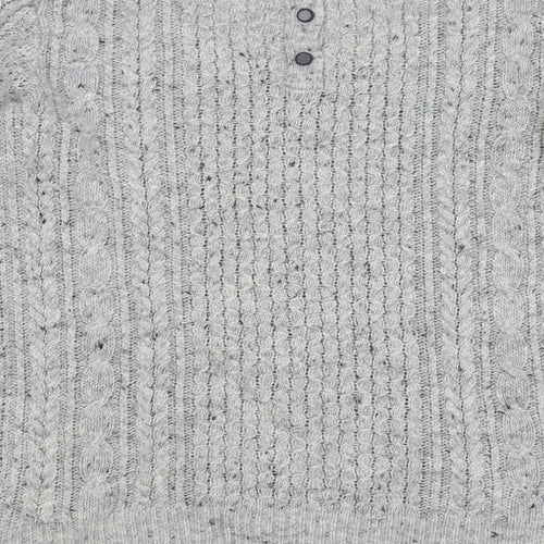 Marks and Spencer Womens Grey Round Neck Acrylic Pullover Jumper Size 16