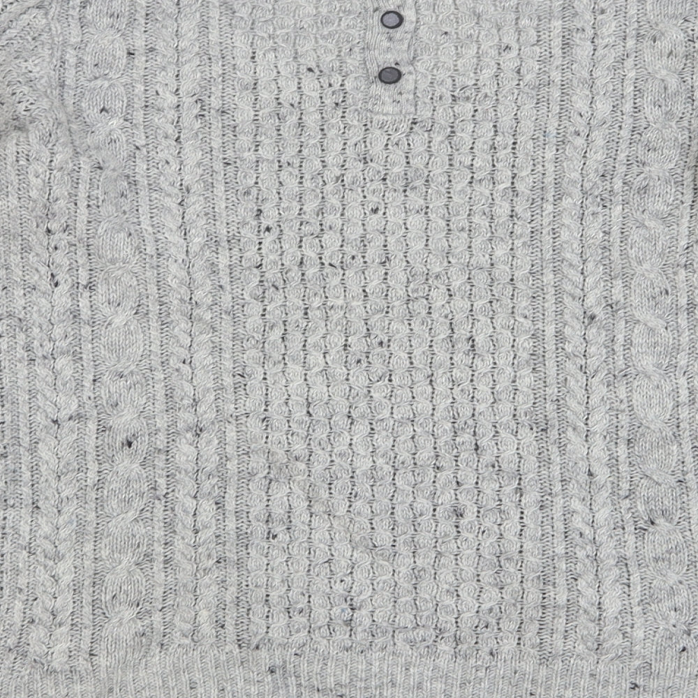 Marks and Spencer Womens Grey Round Neck Acrylic Pullover Jumper Size 16