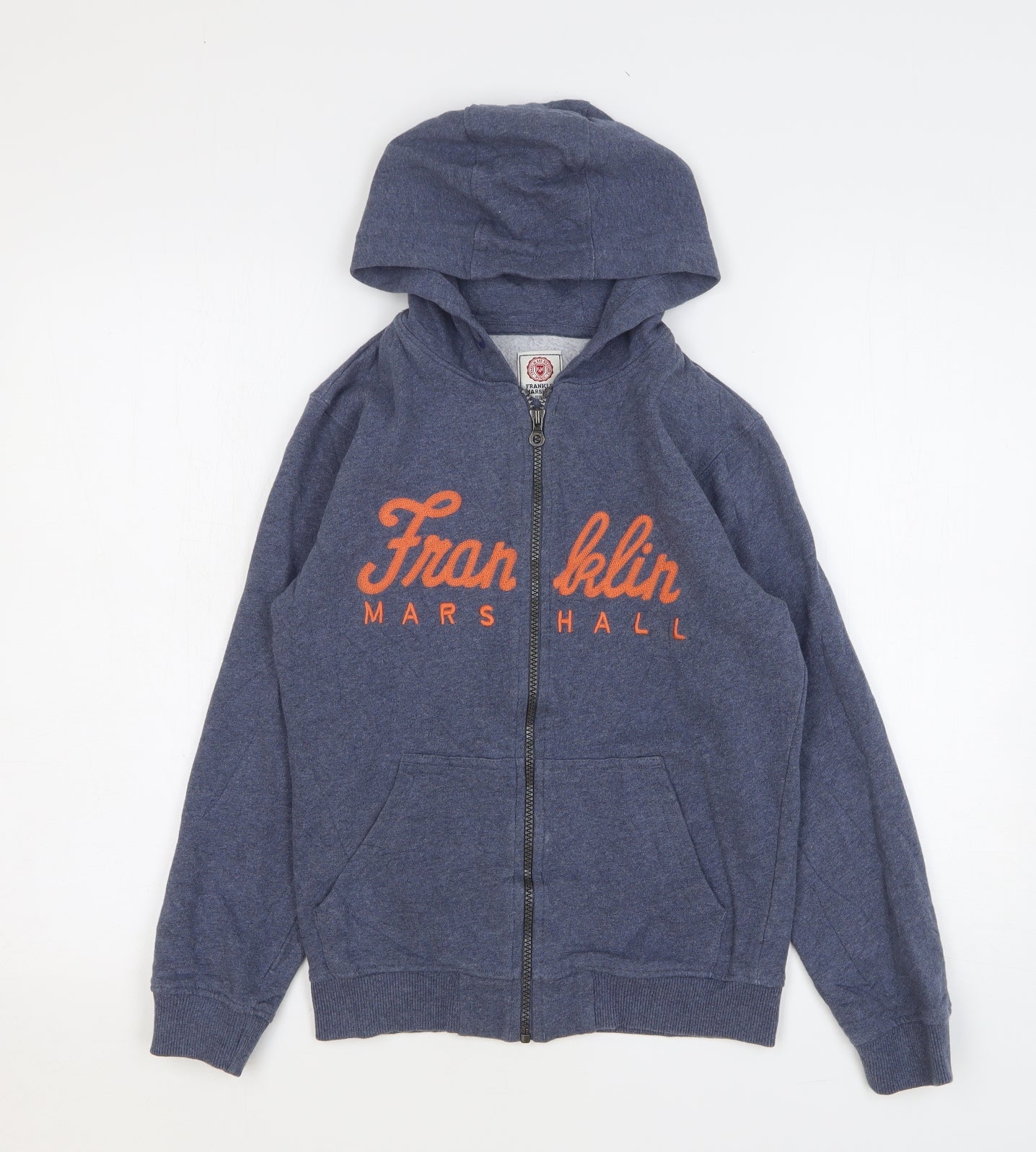 Franklin & Marshall Boys Blue Cotton Full Zip Hoodie Size 12-13 Years Zip