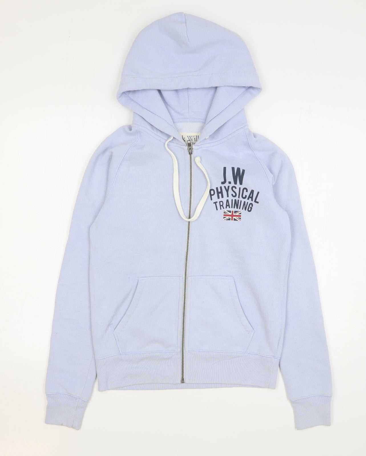 Jack Wills Womens Blue Cotton Full Zip Hoodie Size 10 Zip