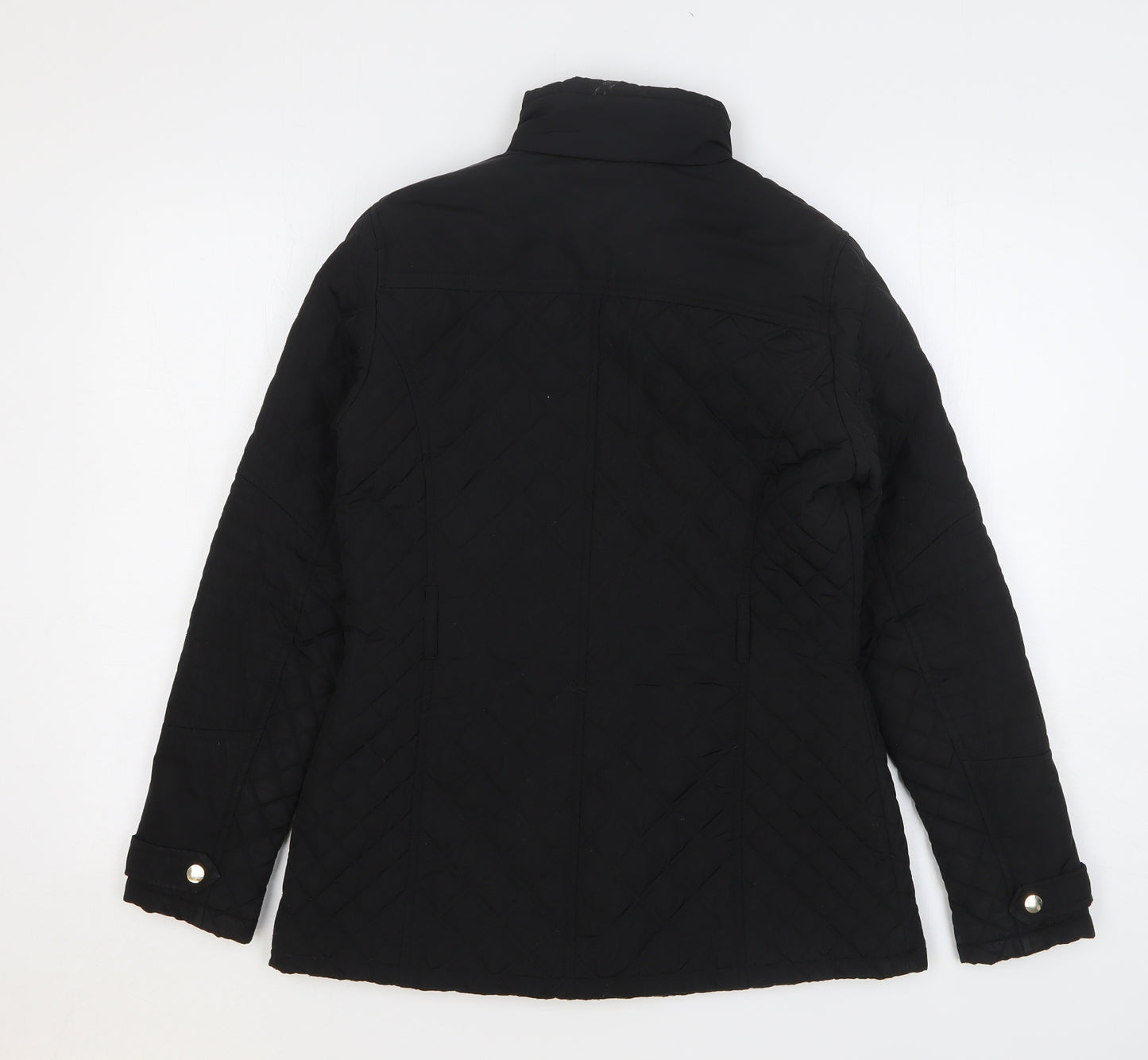 Dunnes Stores Womens Black Quilted Jacket Size 10 Zip
