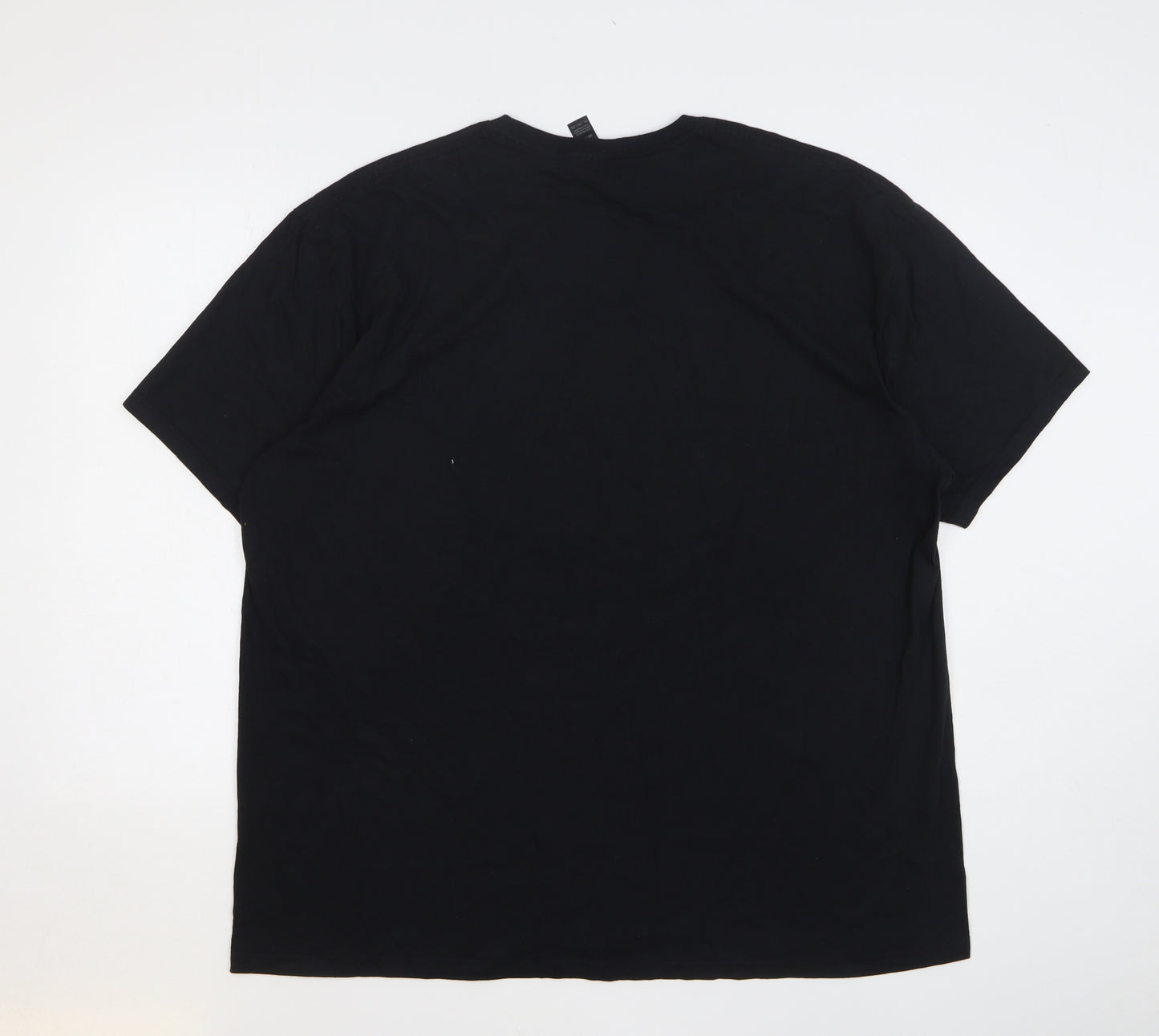Gildan Mens Black Cotton T-Shirt Size 2XL Round Neck - Motorbike