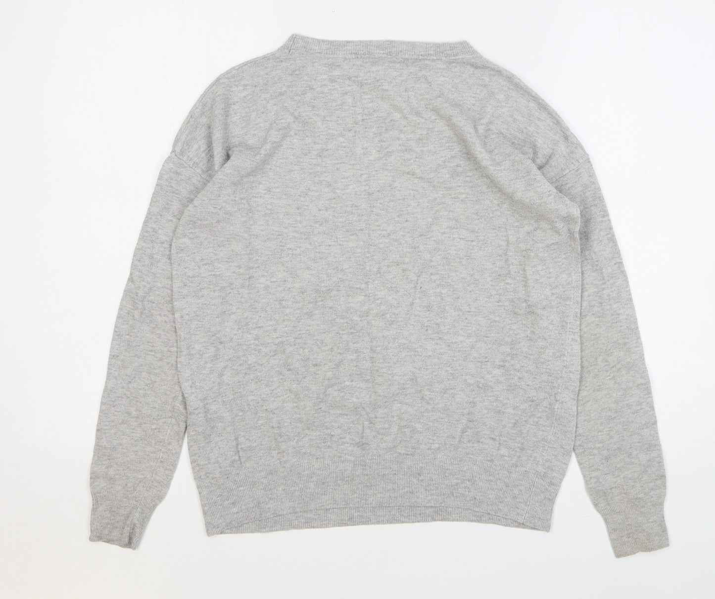 NEXT Womens Grey Round Neck Nylon Pullover Jumper Size 10 - Birds