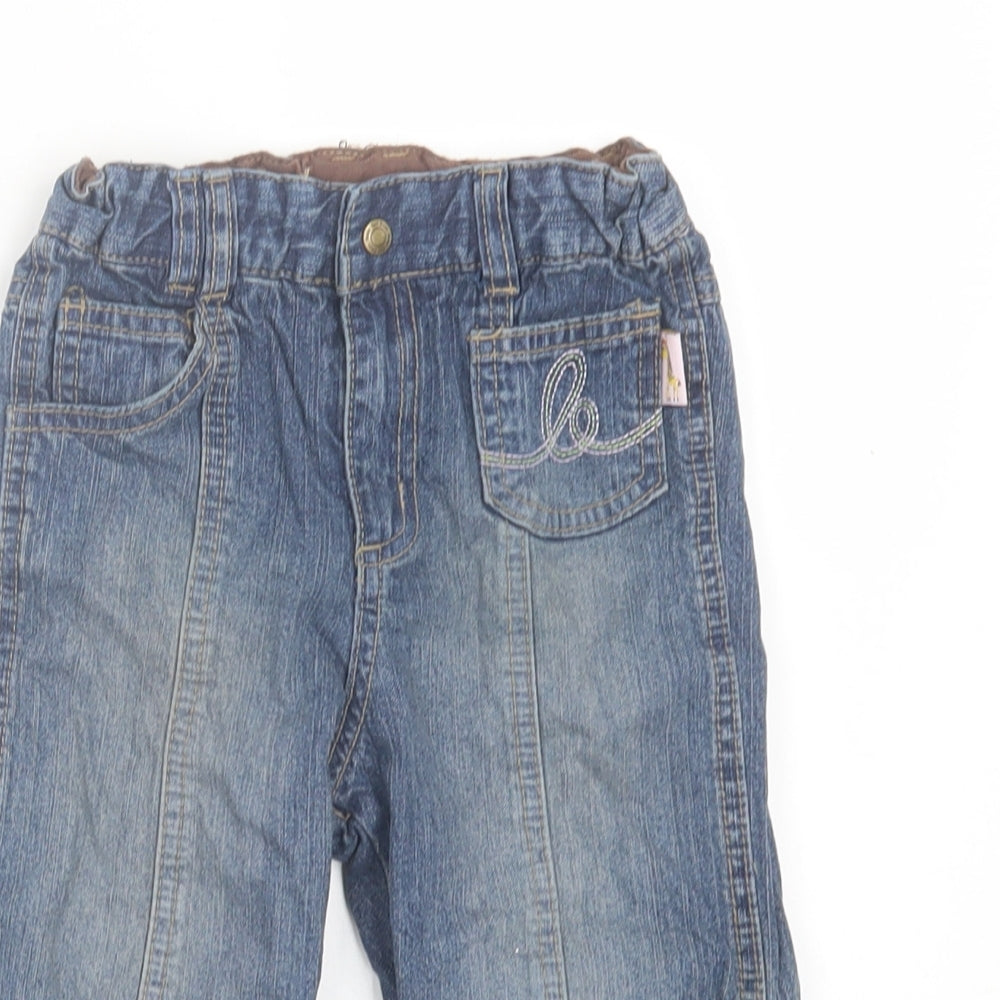 H&M Girls Blue Cotton Capri Jeans Size 12-18 Months Button