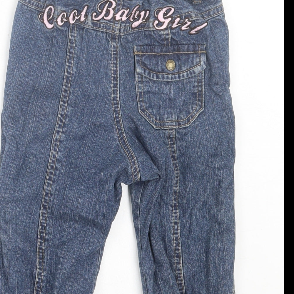 H&M Girls Blue Cotton Capri Jeans Size 12-18 Months Button