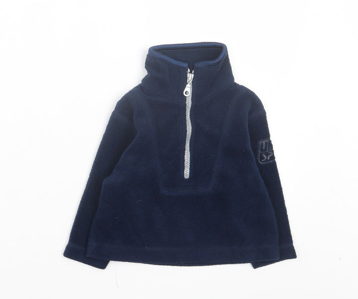 Adams Boys Blue Basic Jacket Jacket Size 9-12 Months Zip