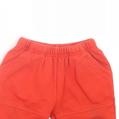 BHS Boys Orange Cotton Jogger Trousers Size 6-9 Months Pullover