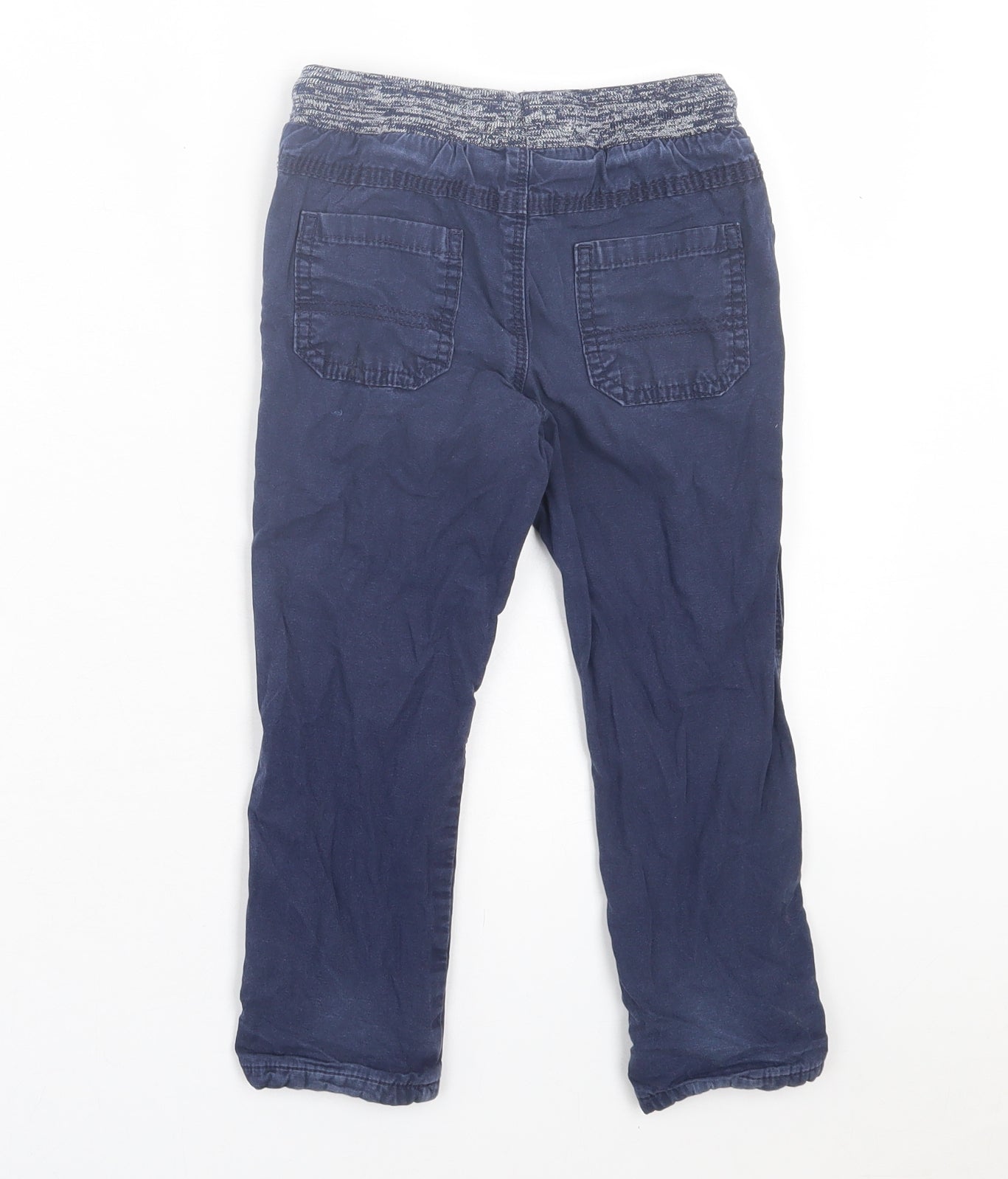 George Boys Blue Cotton Chino Trousers Size 3-4 Years Regular Drawstring