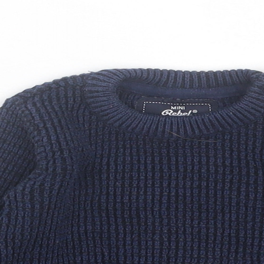 Primark Boys Blue Cotton Pullover Jumper Size 0-3 Months Button