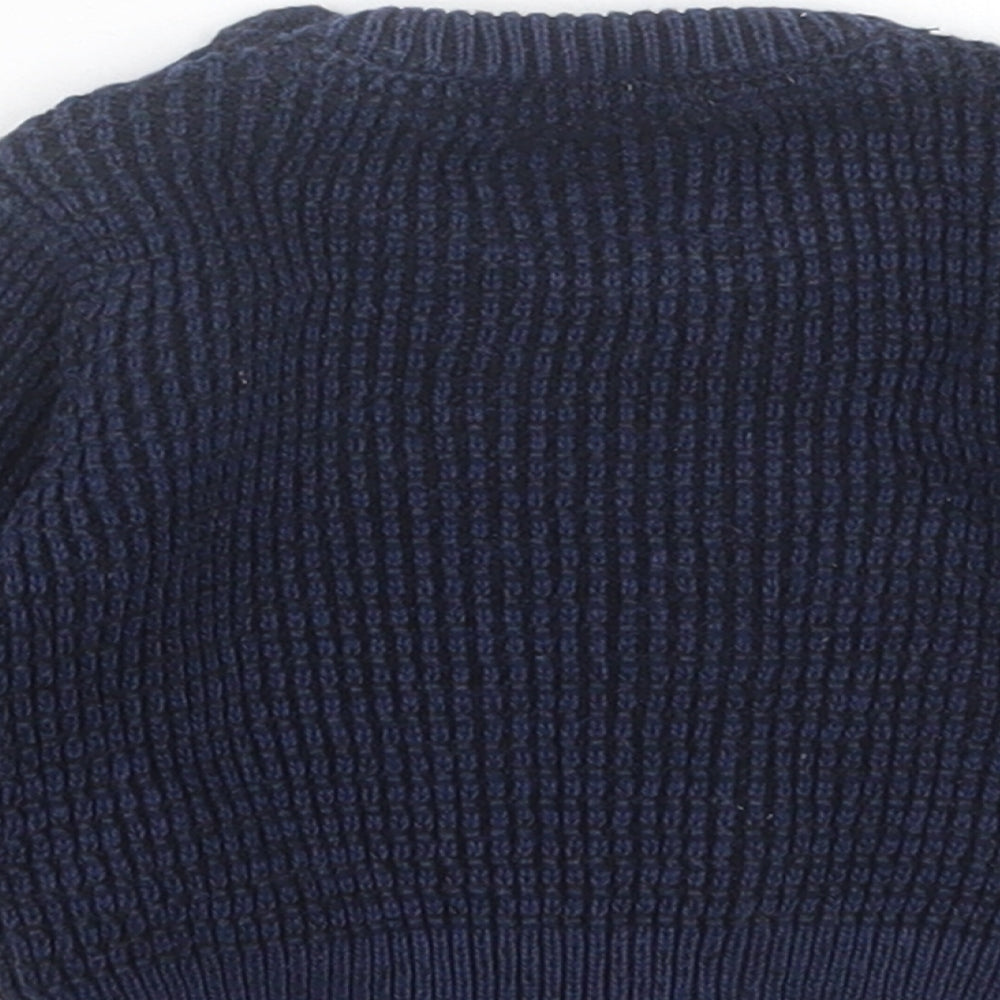 Primark Boys Blue Cotton Pullover Jumper Size 0-3 Months Button