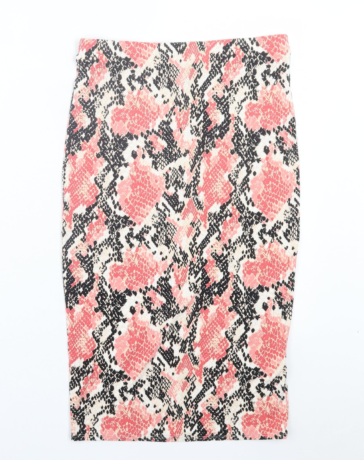 Dorothy Perkins Womens Pink Animal Print Viscose Straight & Pencil Skirt Size 10 - Snake Print