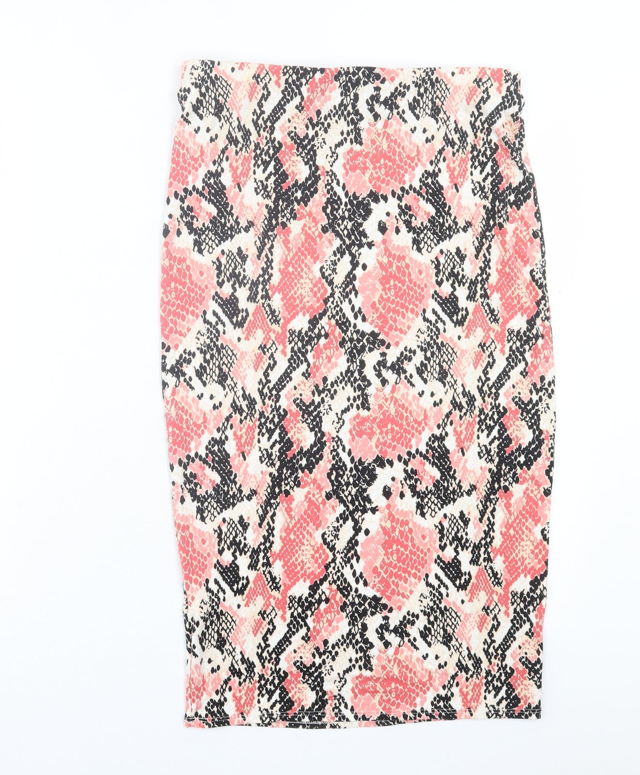 Dorothy Perkins Womens Pink Animal Print Viscose Straight & Pencil Skirt Size 10 - Snake Print