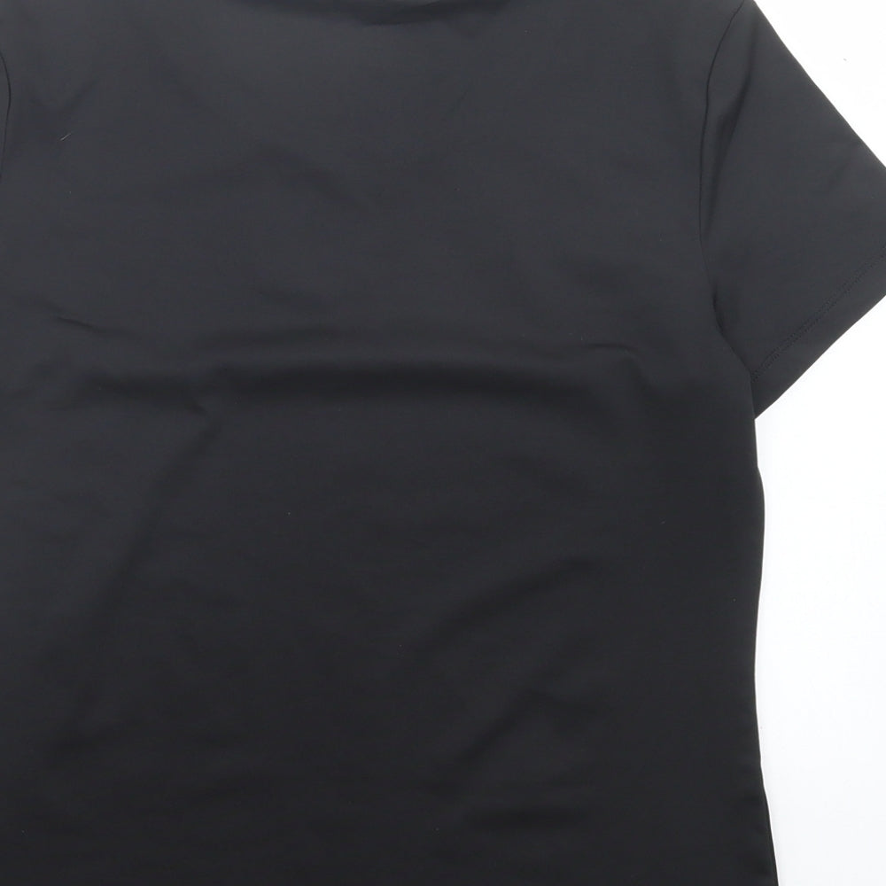 Crivit Womens Black Polyester Basic T-Shirt Size S Crew Neck Pullover