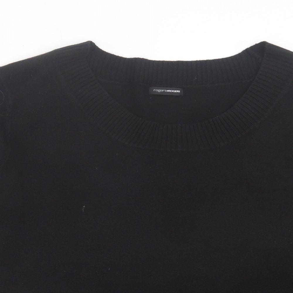 Rogers+Rogers Womens Black Scoop Neck Acrylic Pullover Jumper Size 20
