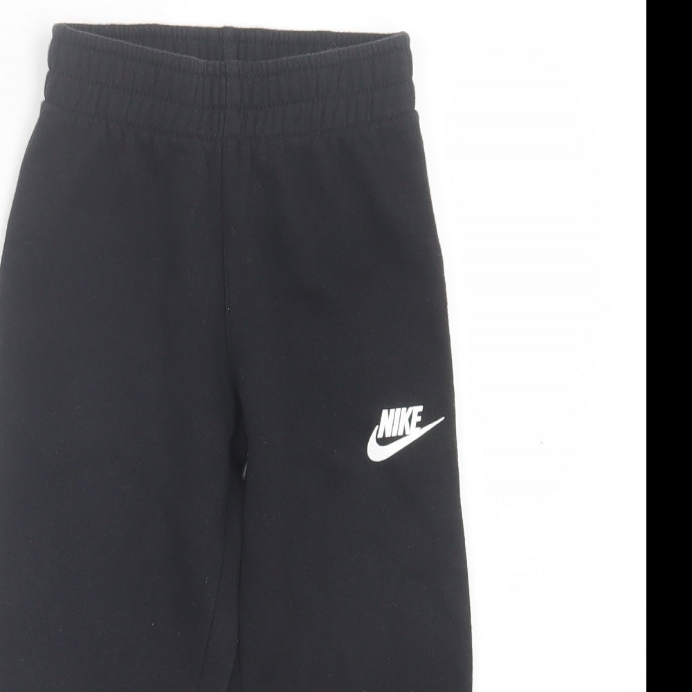 Nike Boys Black Cotton Jogger Trousers Size 3-4 Years Regular Pullover