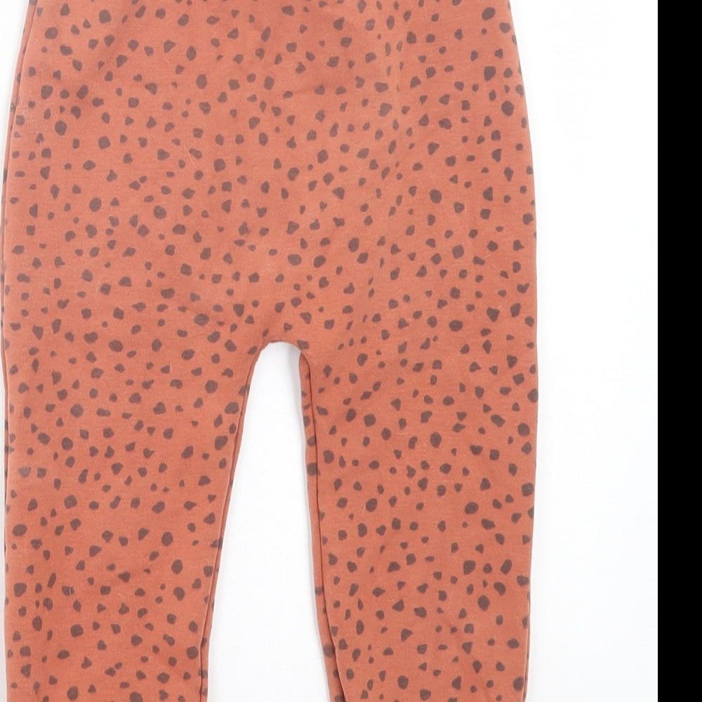 TU Girls Orange Animal Print Cotton Jogger Trousers Size 2-3 Years Regular Pullover